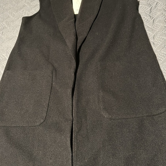 Joie Black Long Open Front Duster/Layering Vest w/t Pockets, NWT’s, Size Medium - Picture 7 of 12